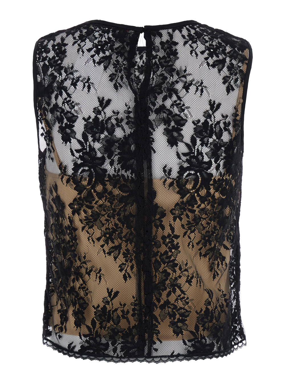 Max Mara Studio Sleeveless Laced Top In Black