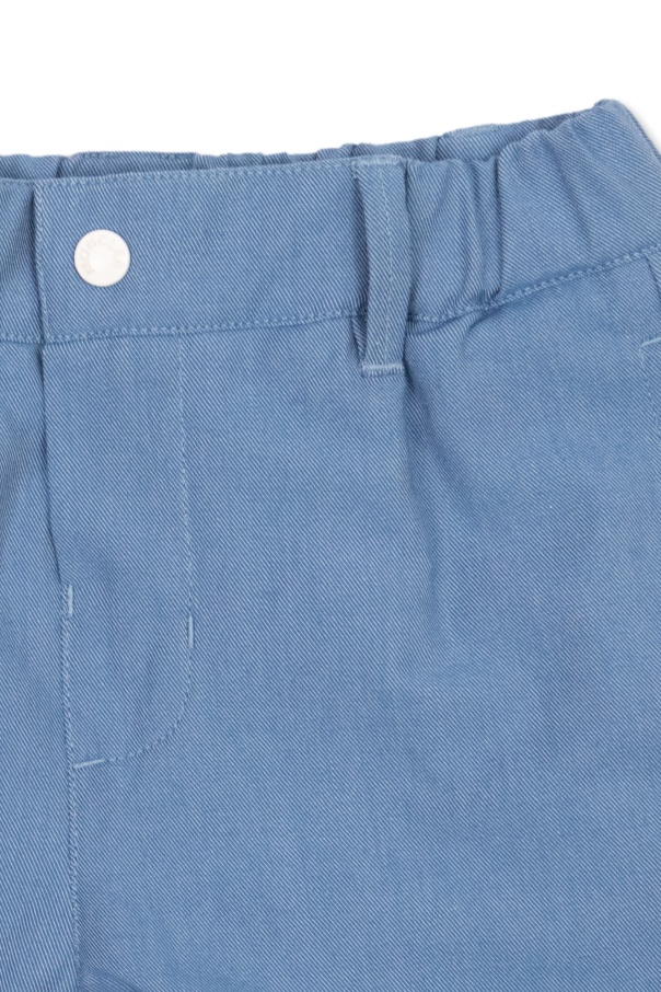 Moncler Logo-patch Cotton Shorts In Blue