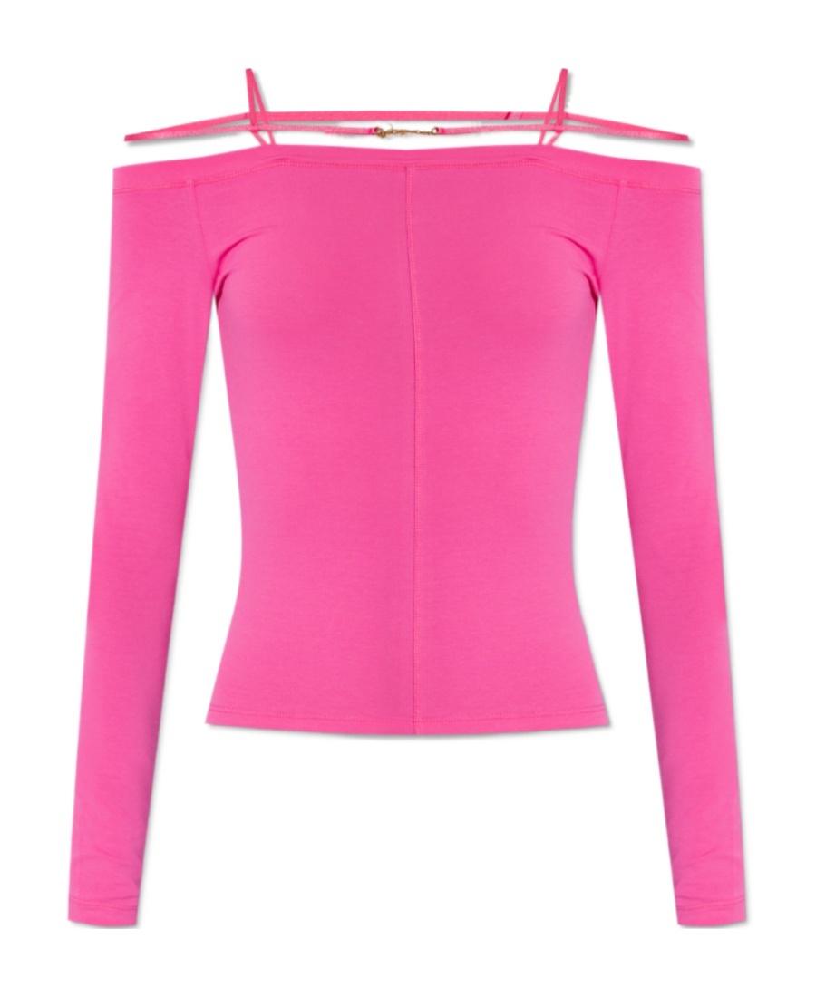Jacquemus Bare-shoulder Blouse In Pink