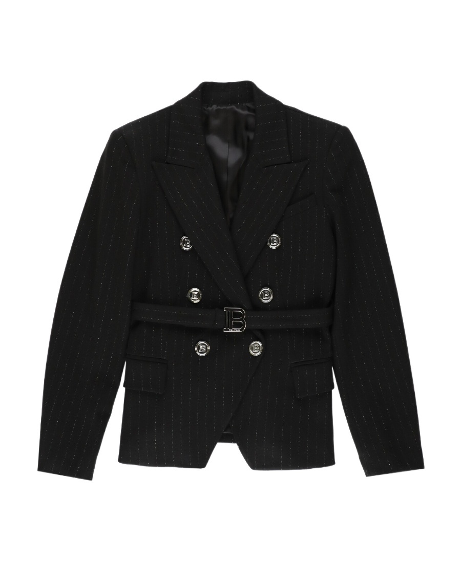 Balmain Double-breasted Blazer In Black