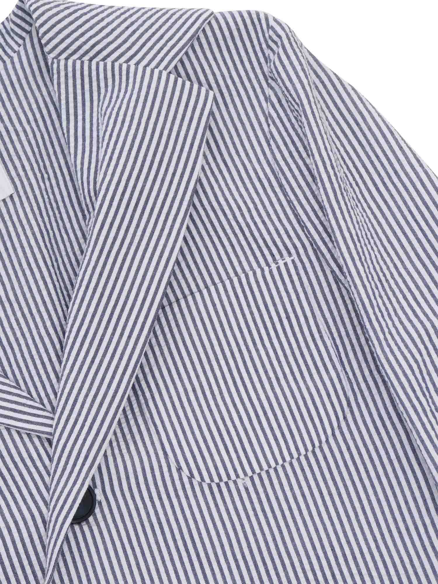 Il Gufo Single-breasted Long Sleeved Striped Blazer In Gray