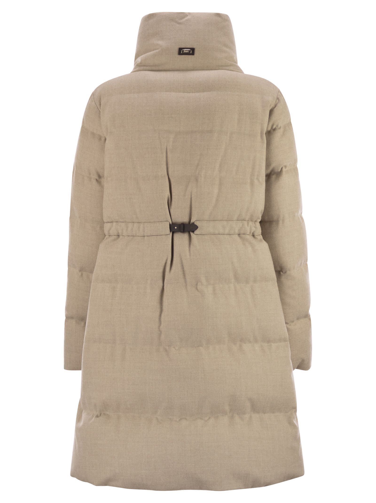 Herno Women Wool Jacket With High Collar In Brown