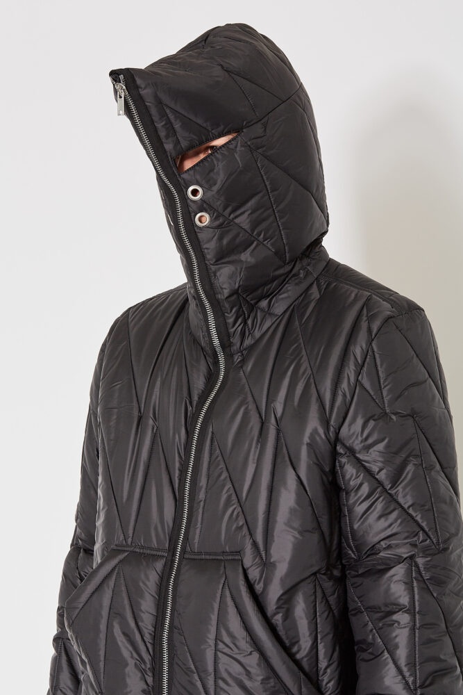 Rick Owens Drkshdw Gimp Quilted Hooded Jacket In Black