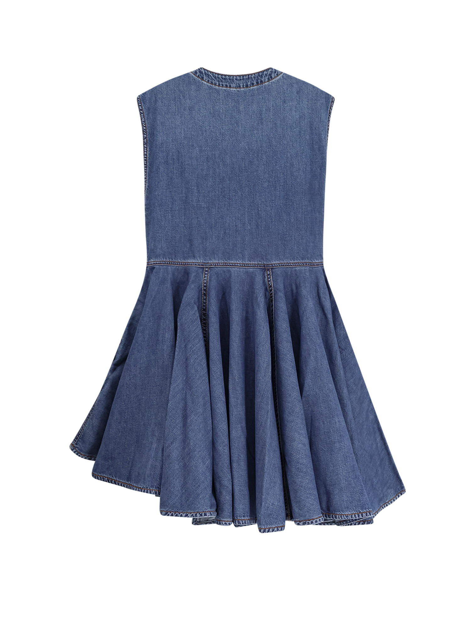 Alaïa Deep Stone Denim Wrap Dress Clothing In Blue