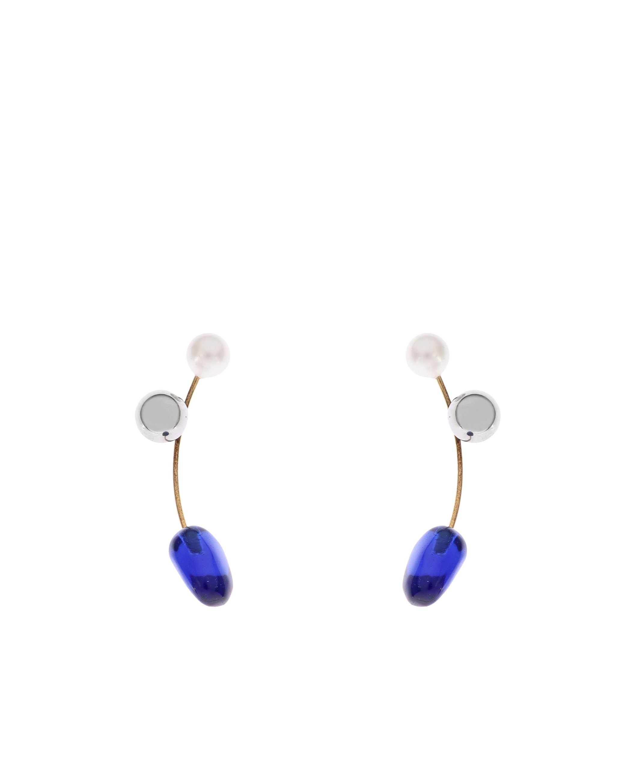 Dries Van Noten Logo-engraved Earrings In Blue