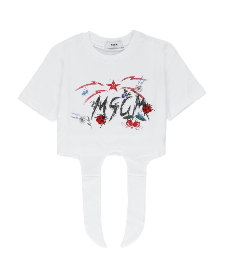 Msgm Round-necked T-shirt In White