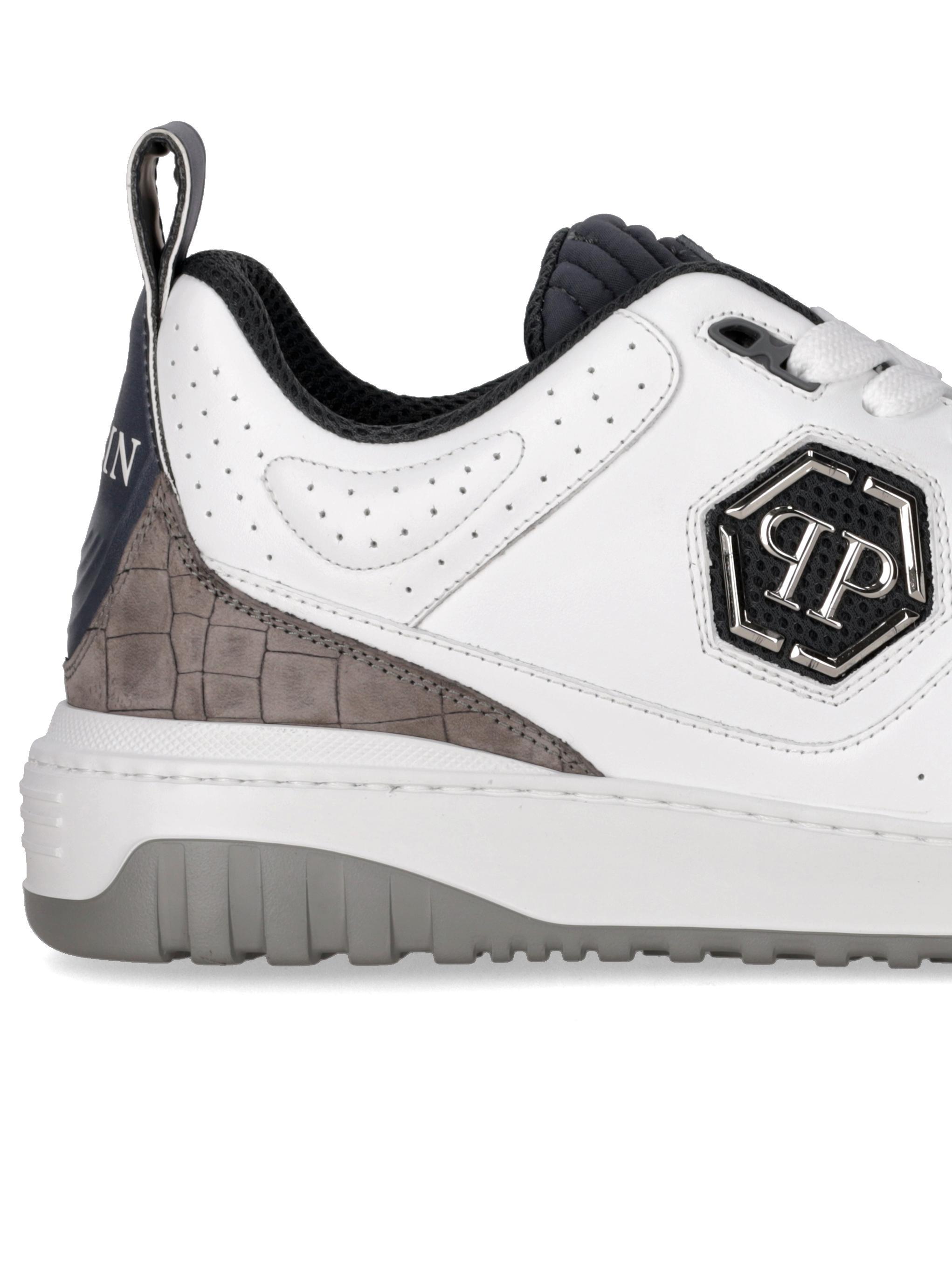 Philipp Plein Laced Sneakers In White
