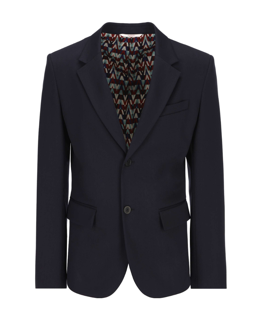 Valentino Double-breasted Blazer In Black