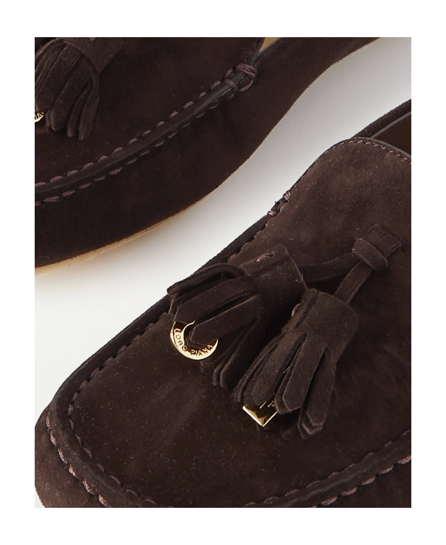 Loro Piana Dotted Soles Love Shoes In Brown