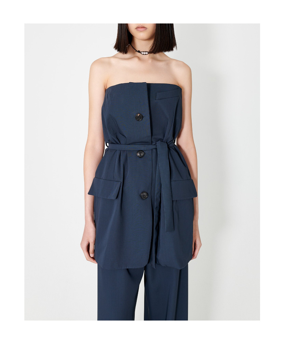 Our Legacy Off-shoulder Suit Top In Black
