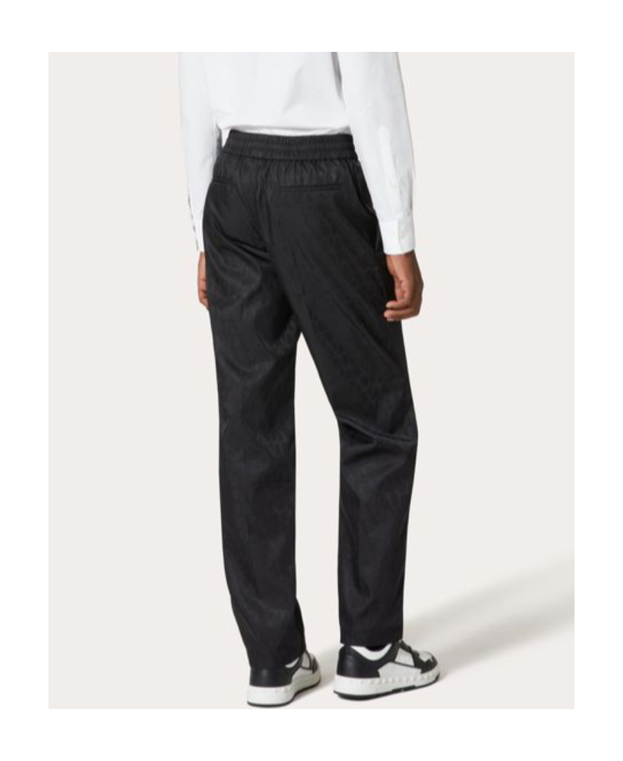 Valentino Pantalone In Nylon Con Motivo Toile Iconographe All Over In White