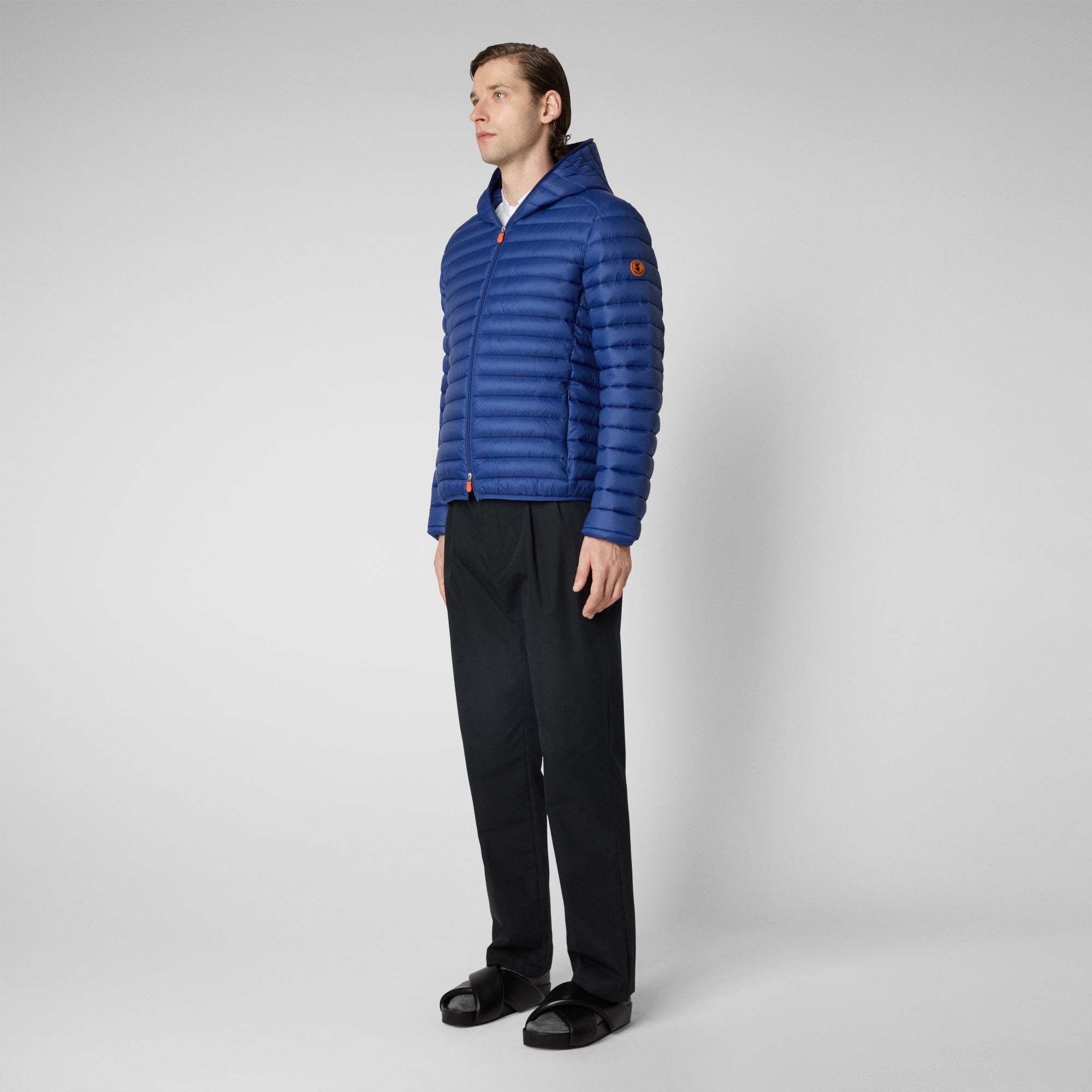 Save The Duck Nylon Casual Jacket With Animal-free Plumtech Padding In Blue