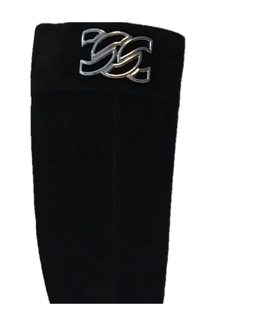 Casadei Logo Long Boots In Black