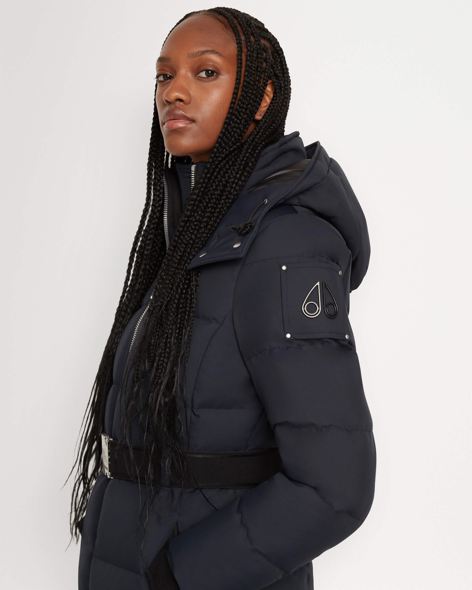 Moose Knuckles Long-sleeved Down Jacket In Black