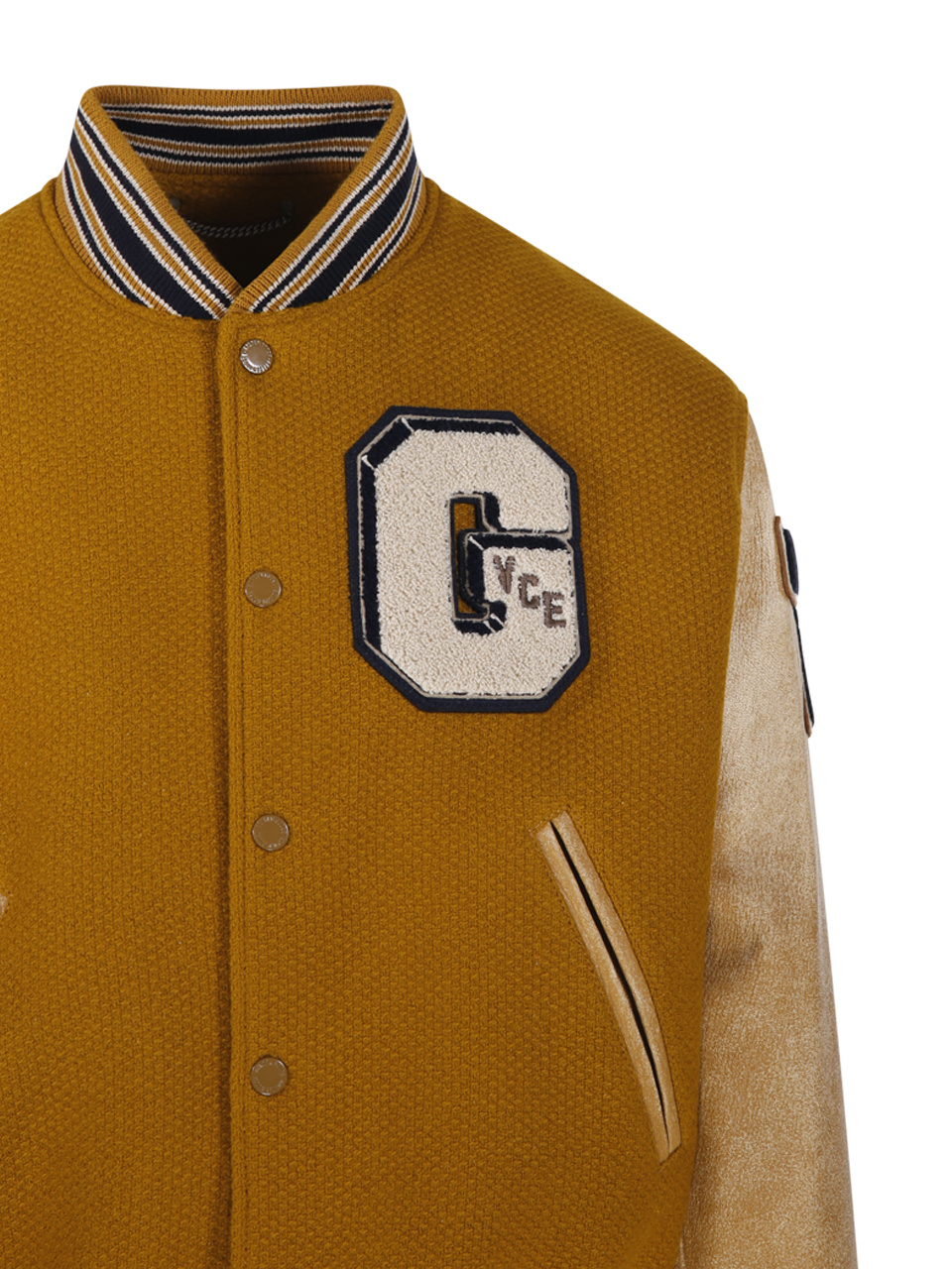 Golden Goose Wool And Leather Bomber Jacket In Brown