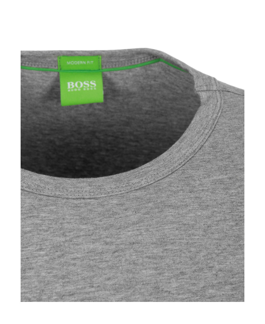 Hugo Boss Logo Printed T-shirt With Round Neck In Gray