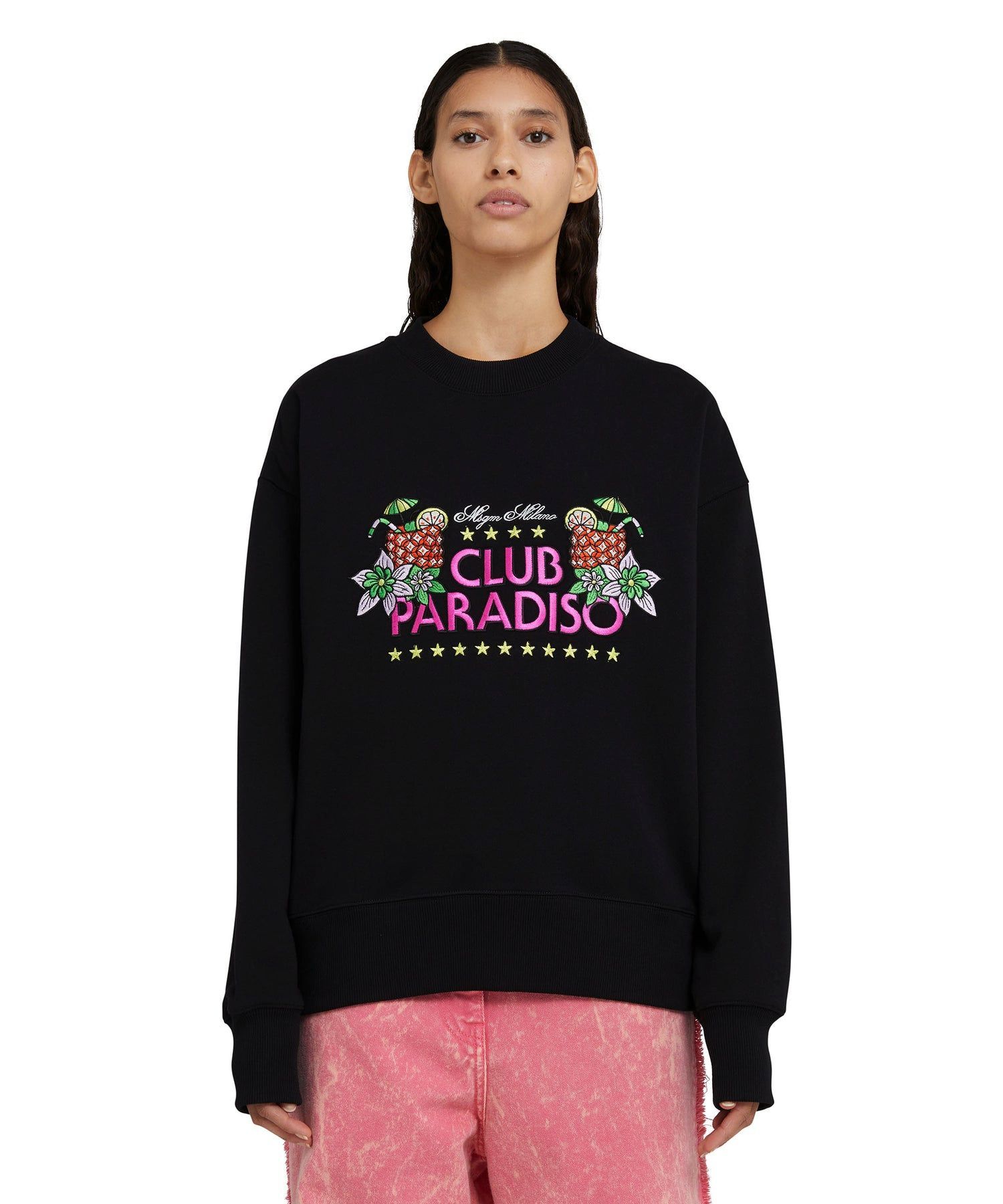 Msgm Graphic-print Sweatshirt In Black