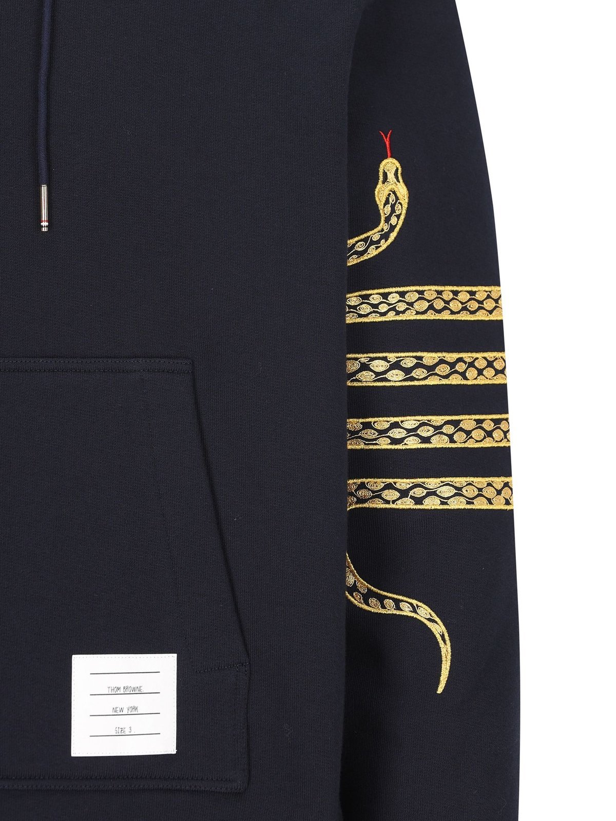 Thom Browne Logo Patch Hoodie In Black