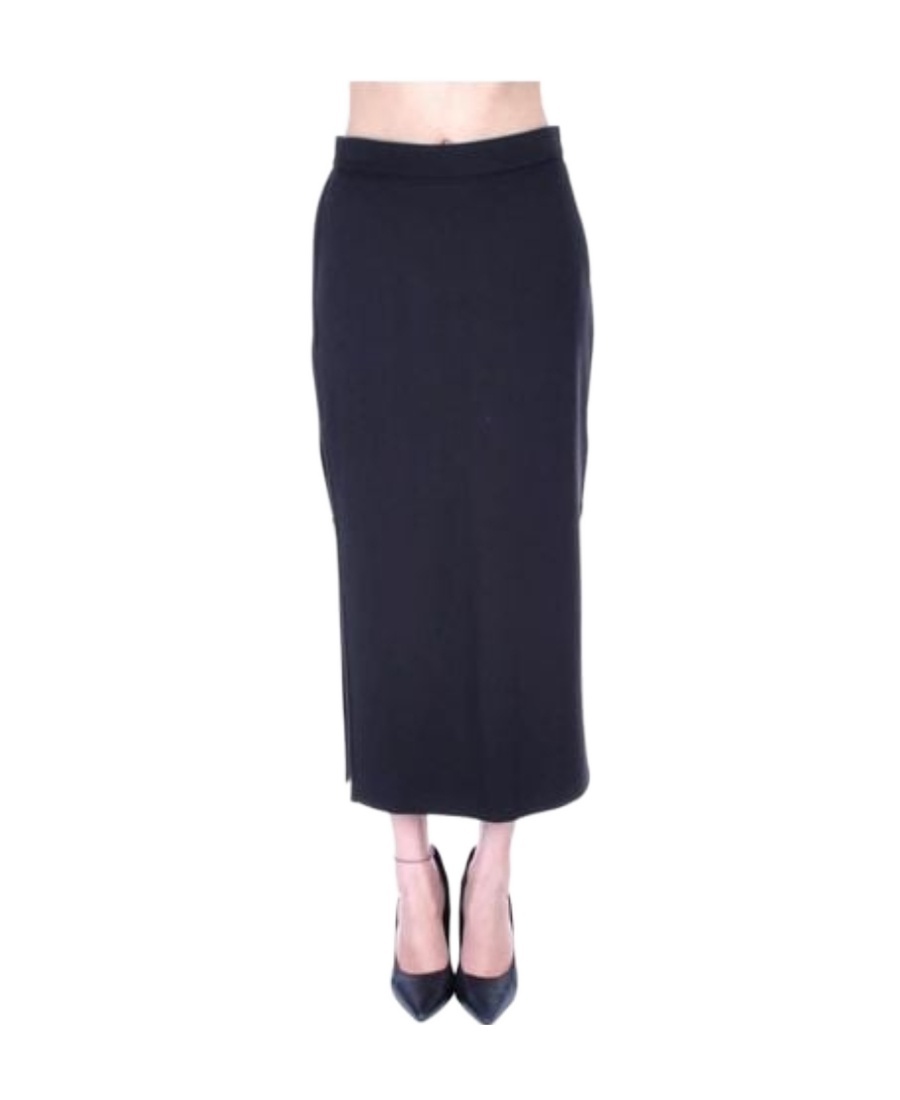 Pinko Side-slit Long Skirt In Black