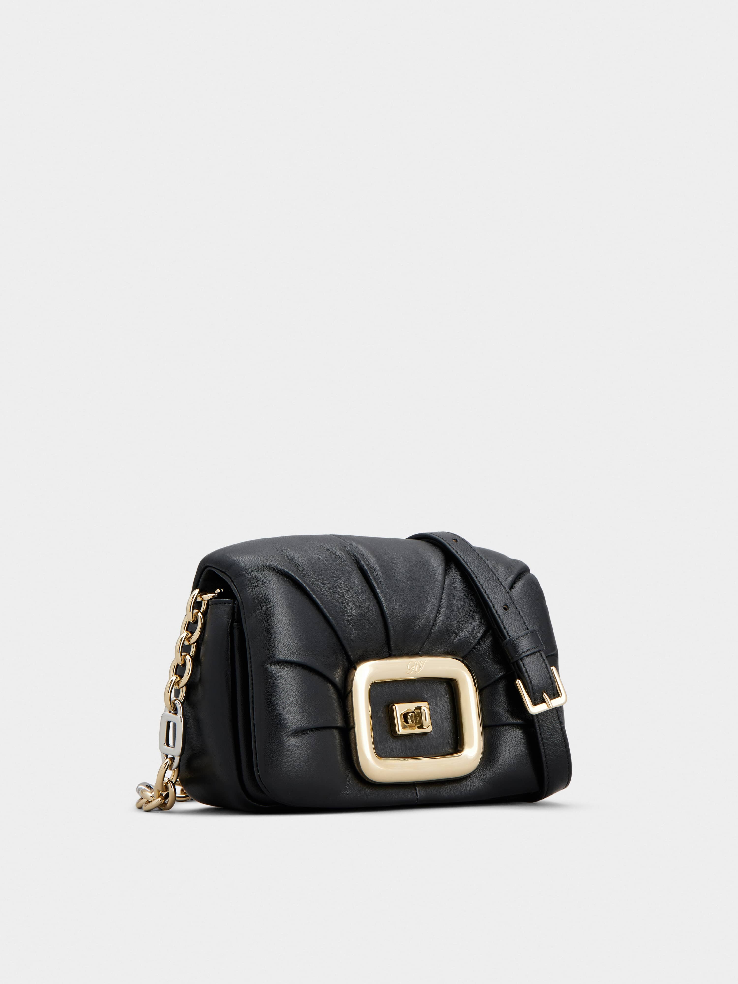 Roger Vivier Women's Leather Bag With Gold Hardware In Black