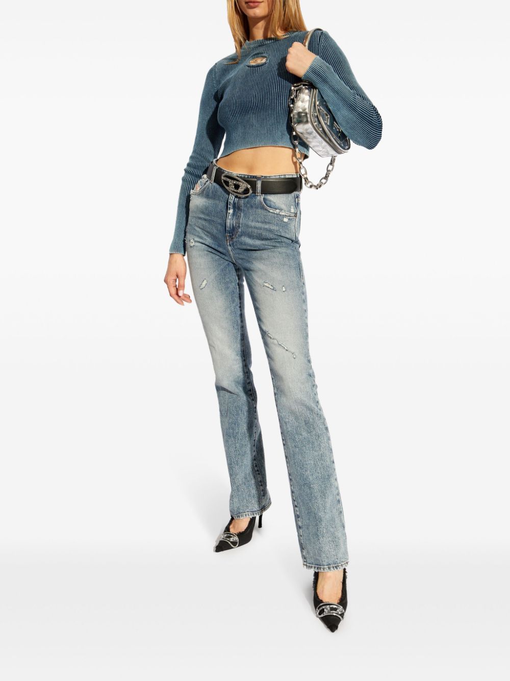 Diesel 2003 D-escription Bootcut Jeans In Gray