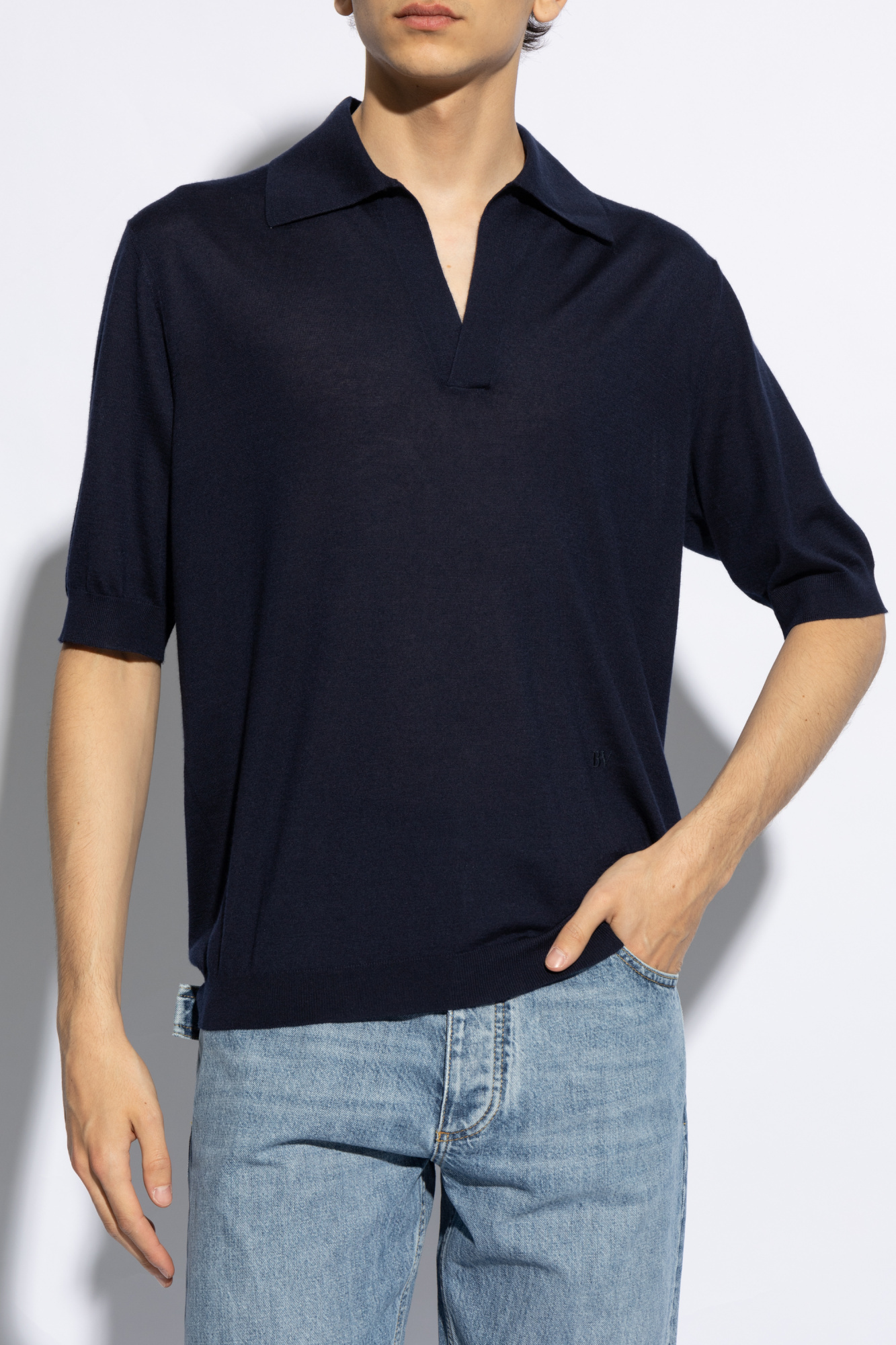 Bottega Veneta Short-sleeved Sweater In Black