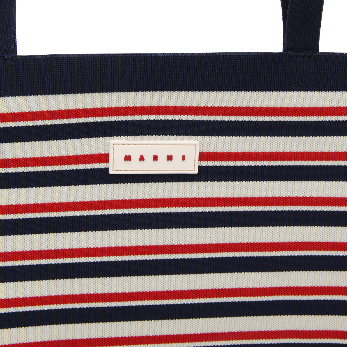 MARNI LOGO PATCH STRIPED TOTE BAG