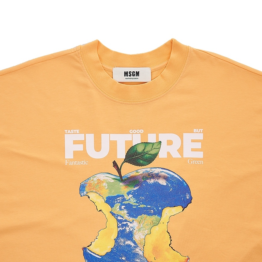 Msgm Short-sleeved T-shirt In Orange