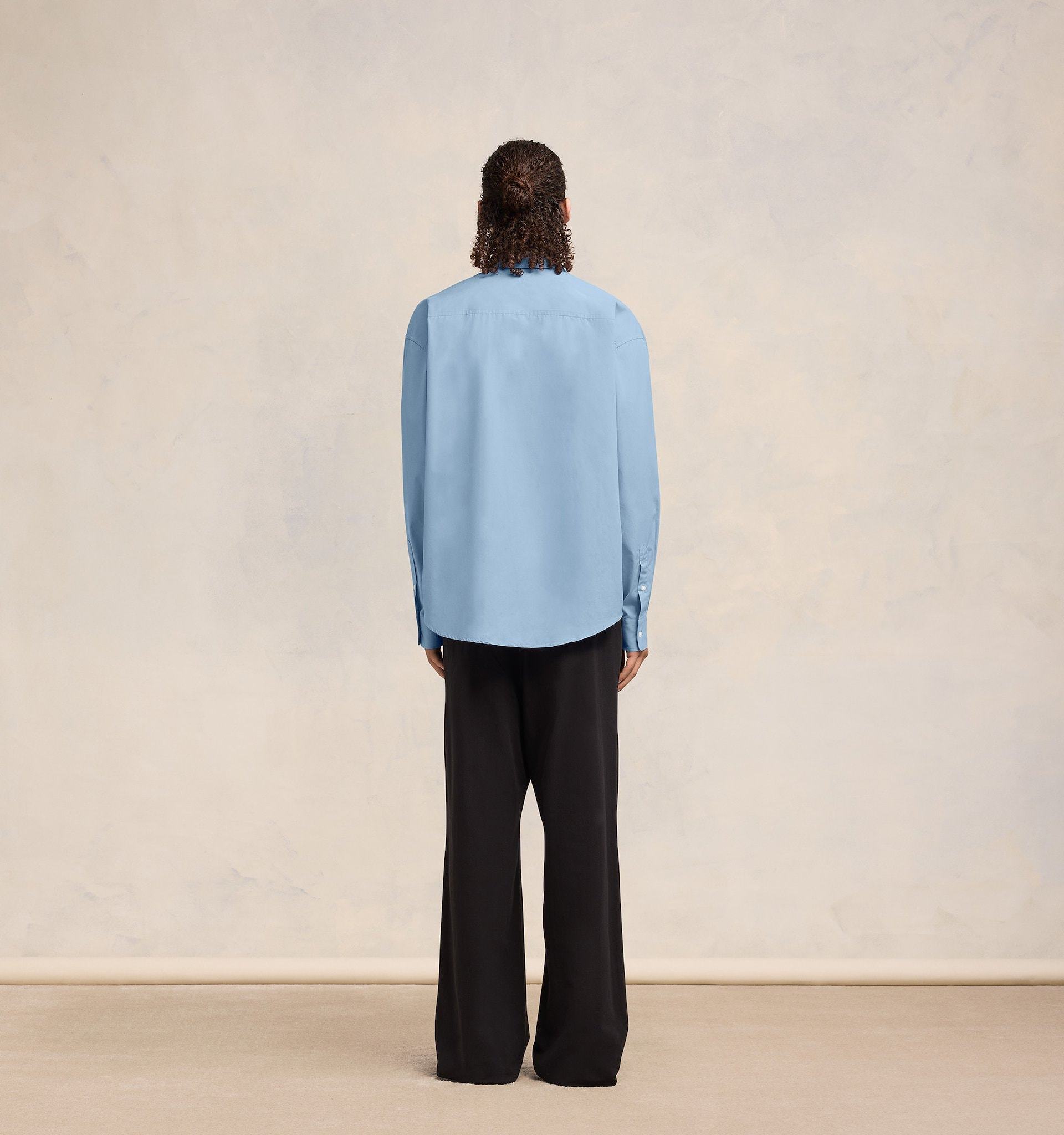 Ami Alexandre Mattiussi Ami Paris Ami De Coeur Logo Embroidered Long-sleeved Shirt In Blue