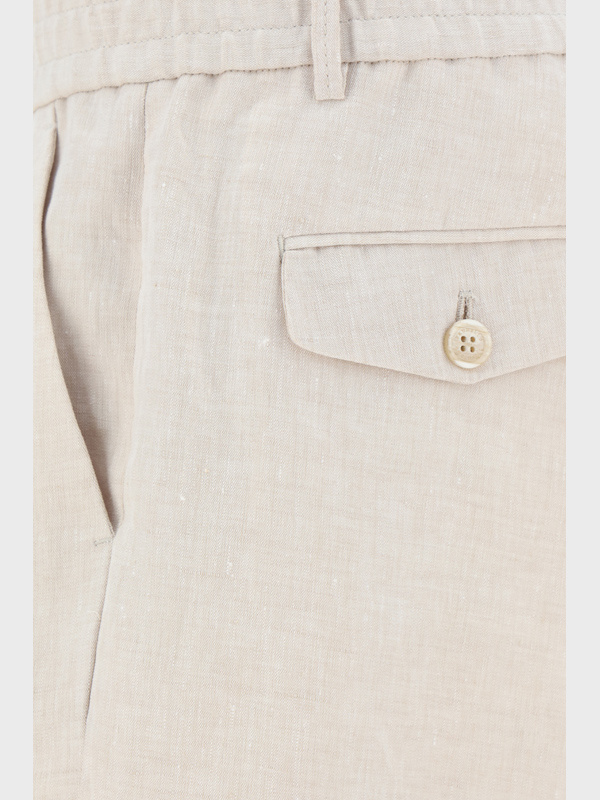 Brunello Cucinelli Linen Bermuda Shorts In Nude