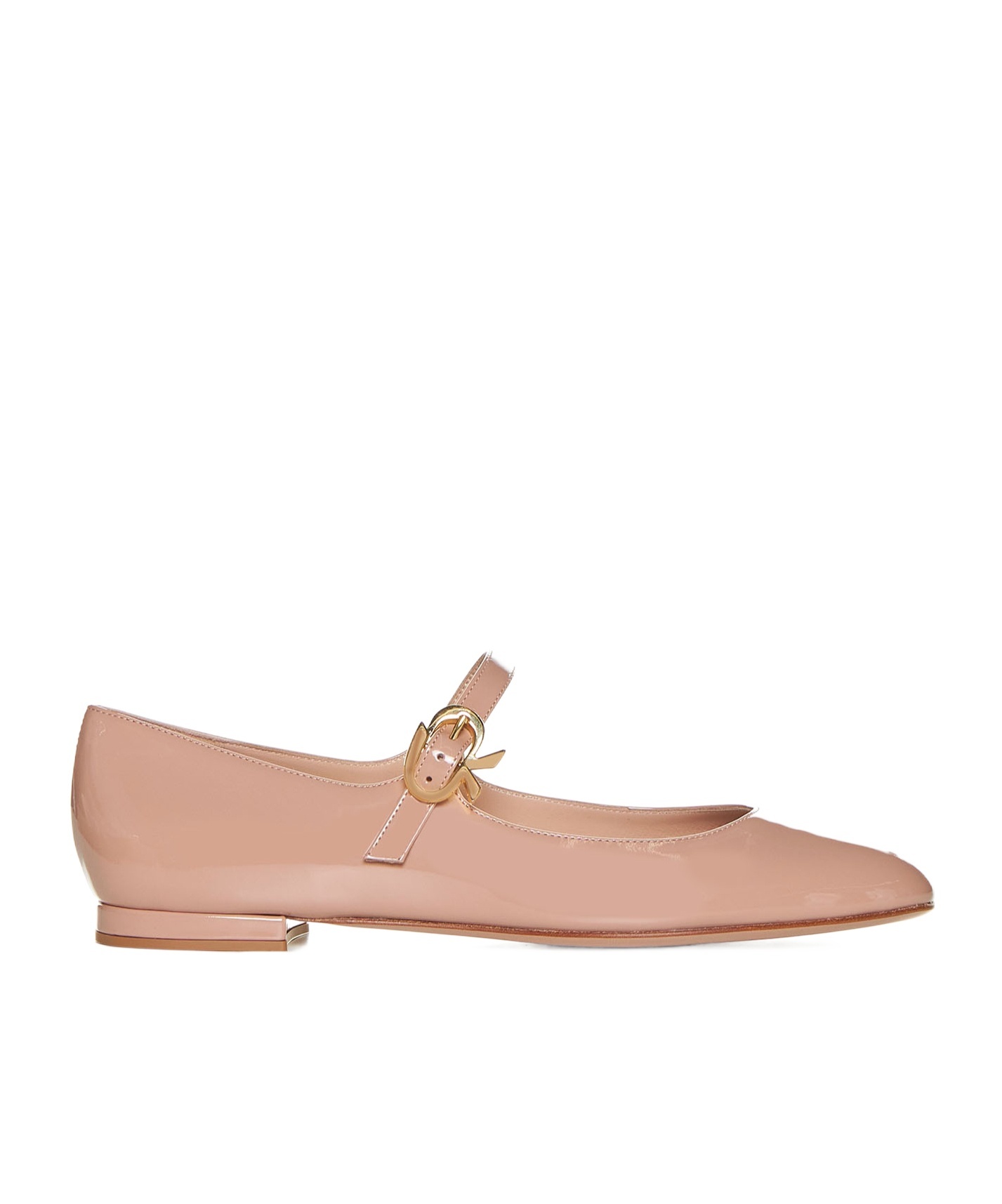 Shop Gianvito Rossi Mary Ribbon 05 Leather Ballerina Shoes In Nude