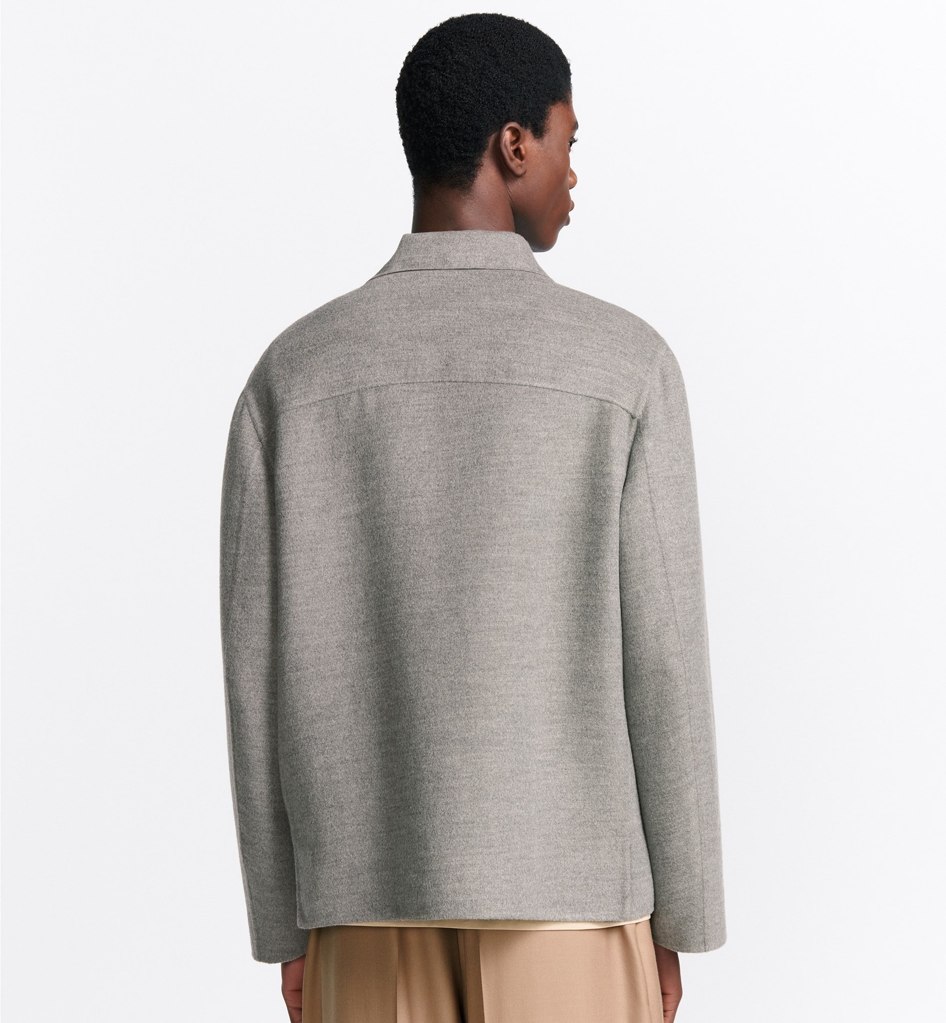 Dior Lapel Long-sleeved Casual Jacket In Gray