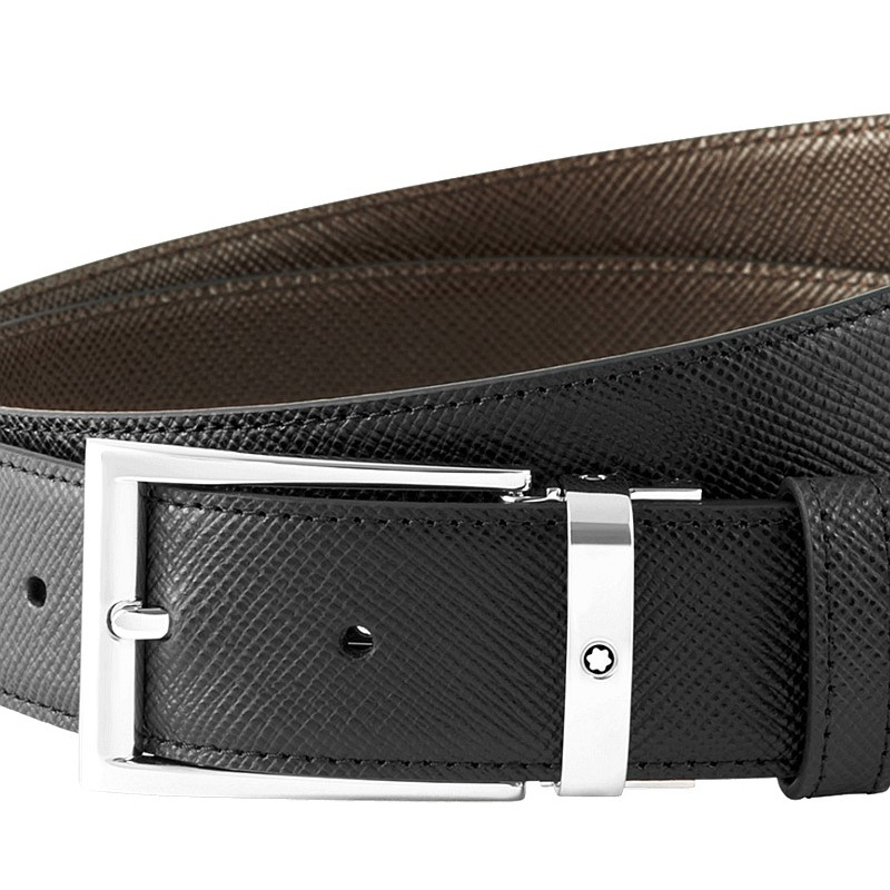 Montblanc Mens Saffiano Leather Belt In Black