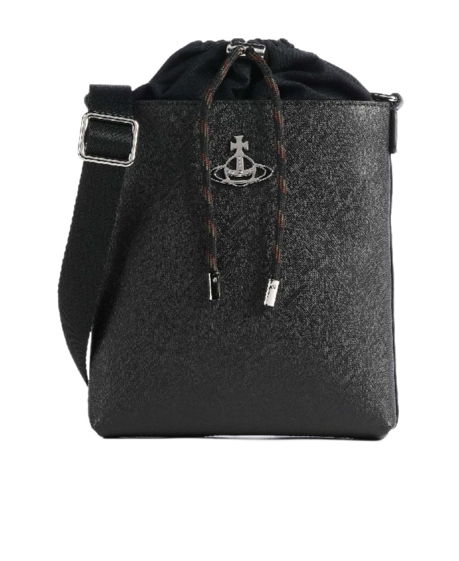 Vivienne Westwood Logo Shoulder Bag In Black