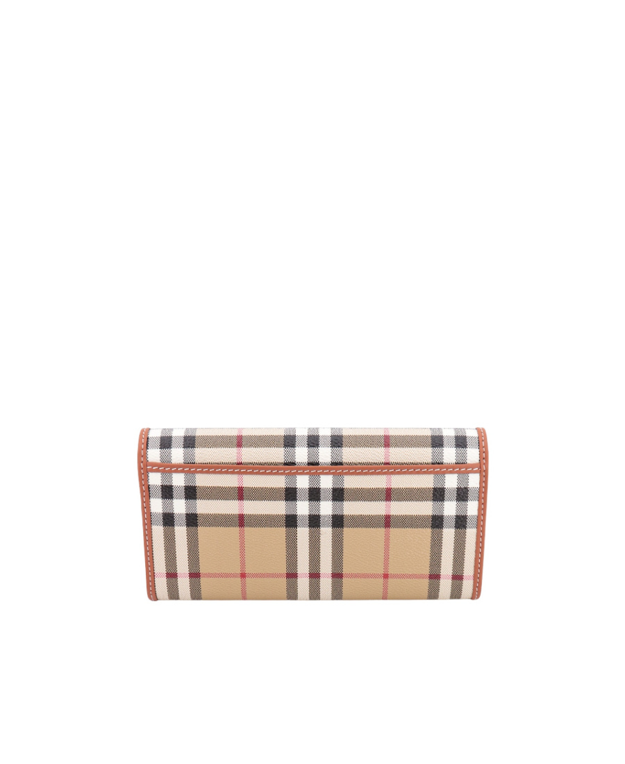 Burberry Women Printed Canvas And Leather Continental Wallet In Nude