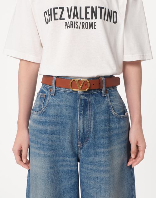 Valentino Vlogo Signature Leather Belt In Black