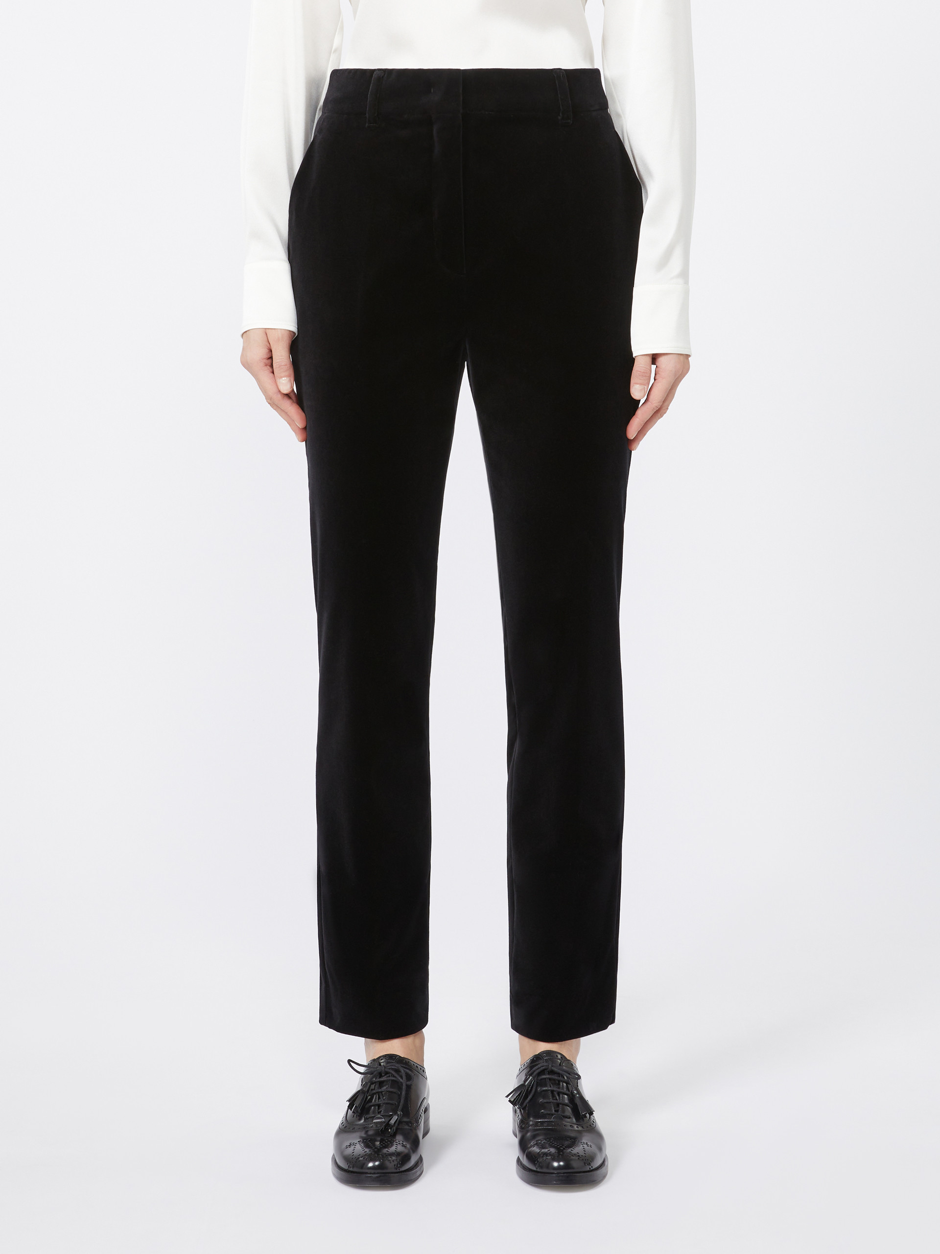 Max Mara Velvet Track Pants In Black