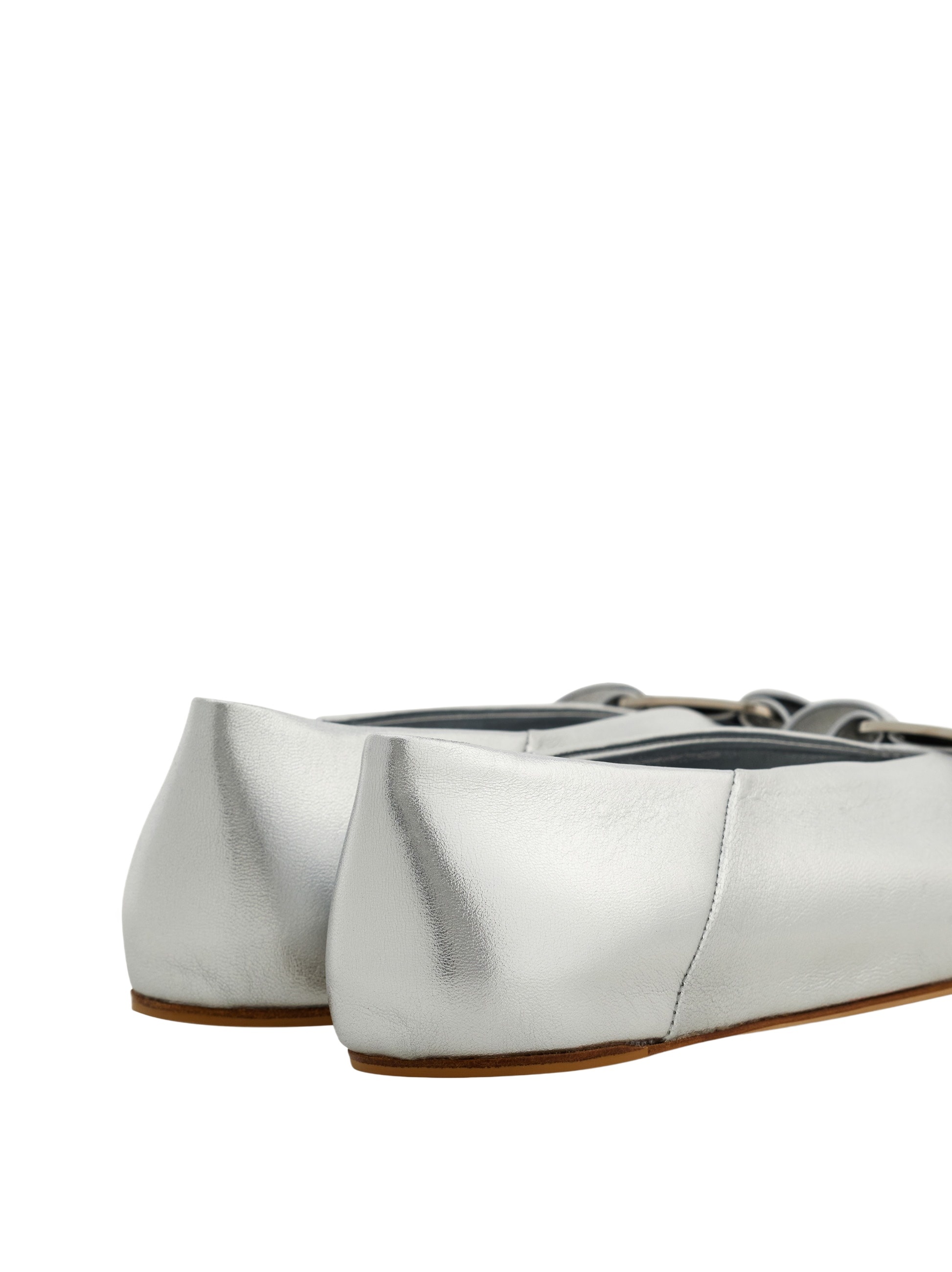 Ferragamo Vara Bow Ballet Flats In Silver