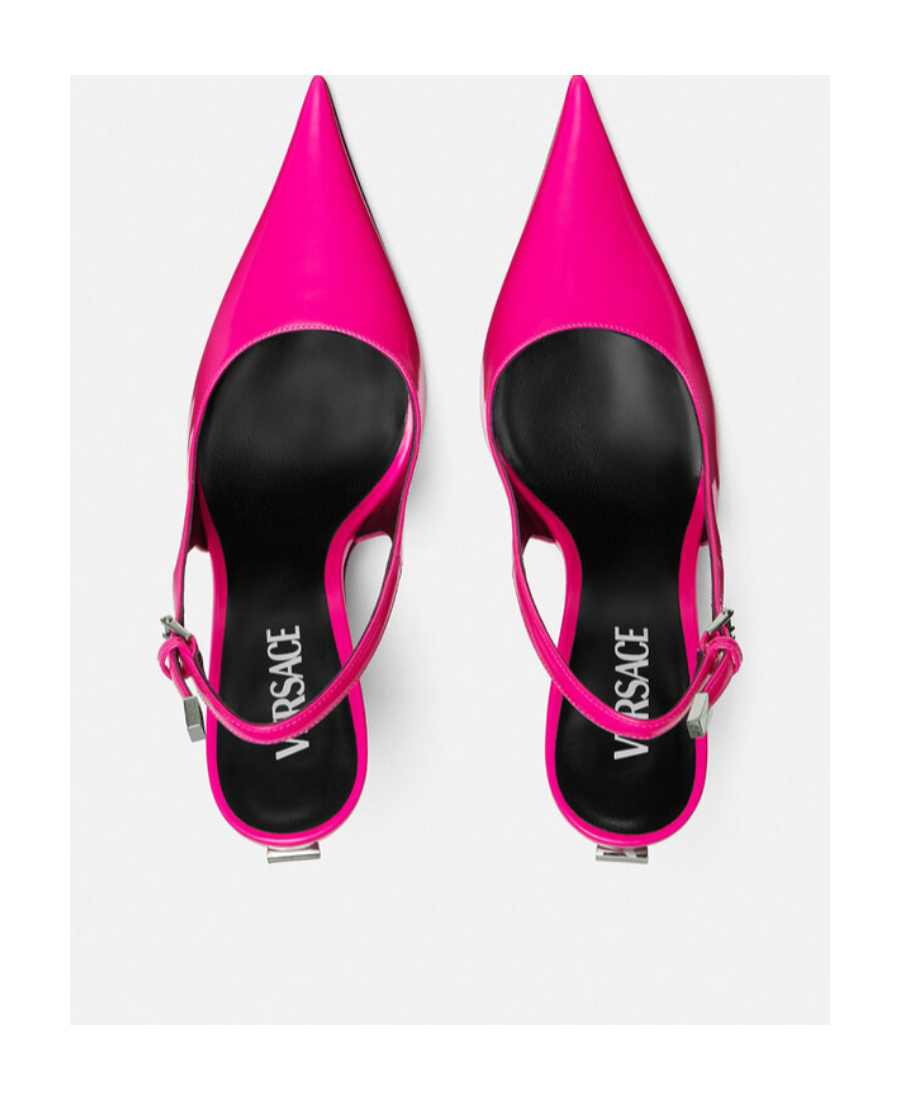 Versace Pointed Shoes With Exposed Heels In Pink