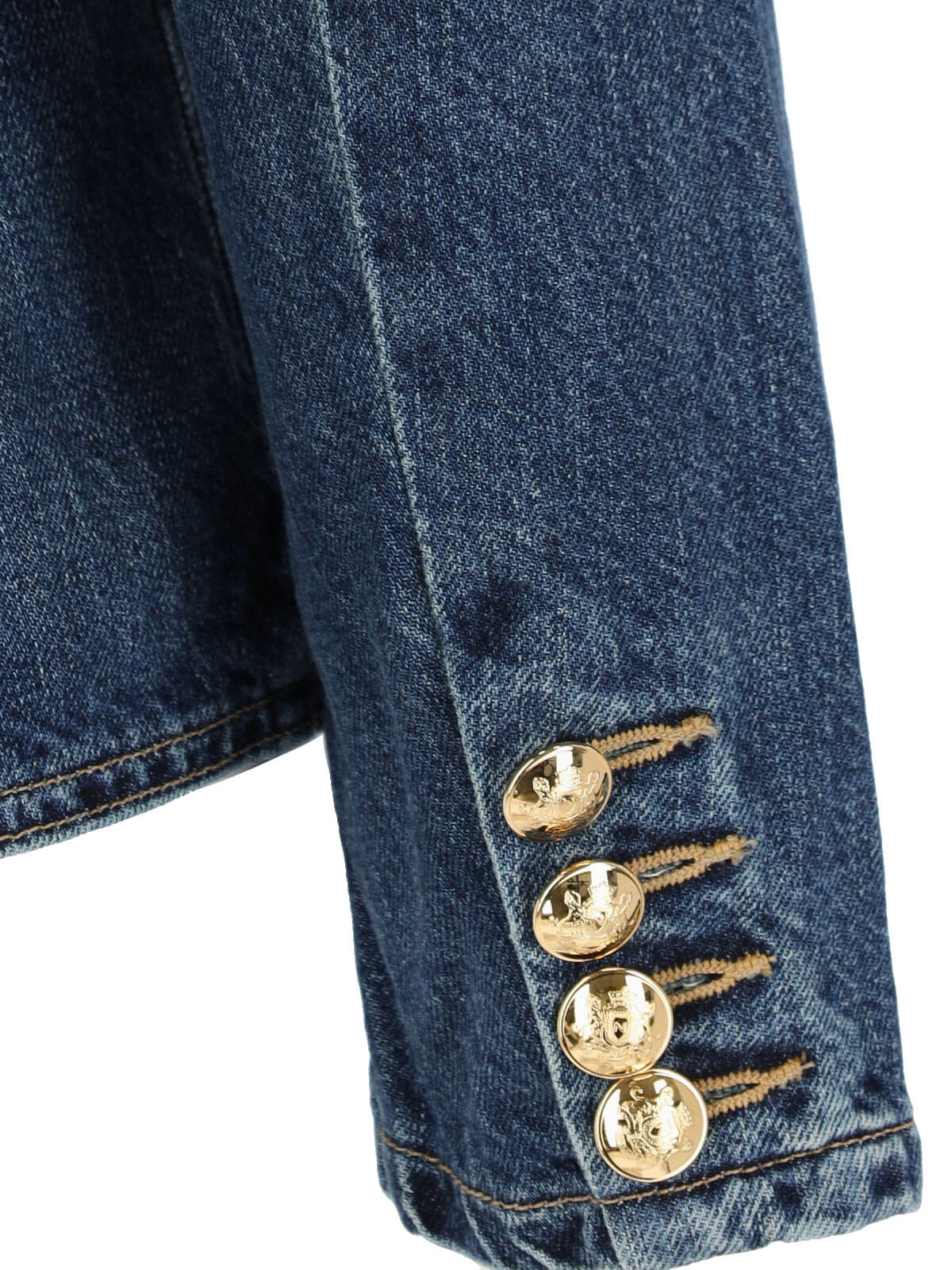 Nili Lotan Military Style Jacket Gold Buttons In Blue