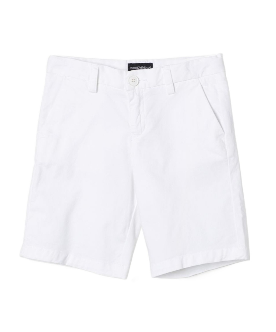 Emporio Armani Logo-plaque Bermuda Shorts In White