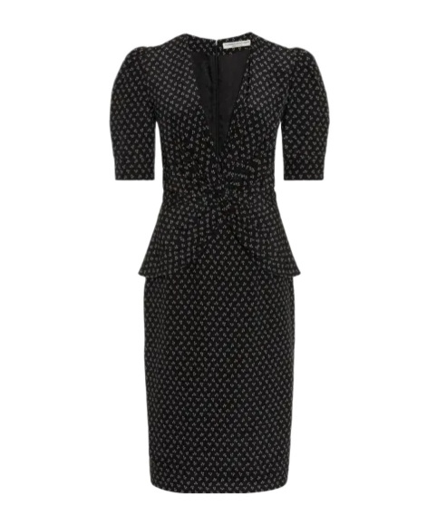 Alessandra Rich Short Sleeve Dress In Black
