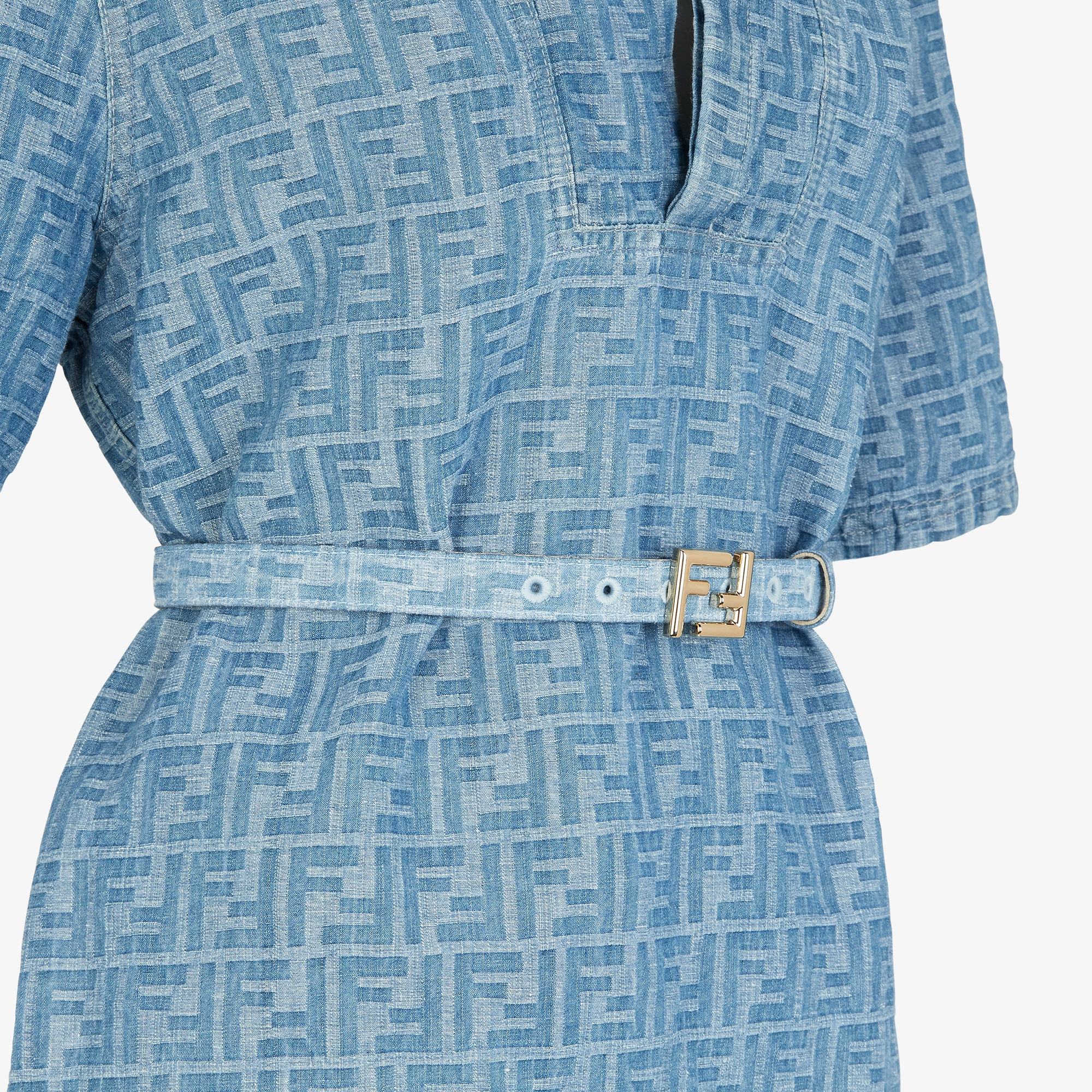 FENDI FF-MOTIF BELTED MINI DRESS 