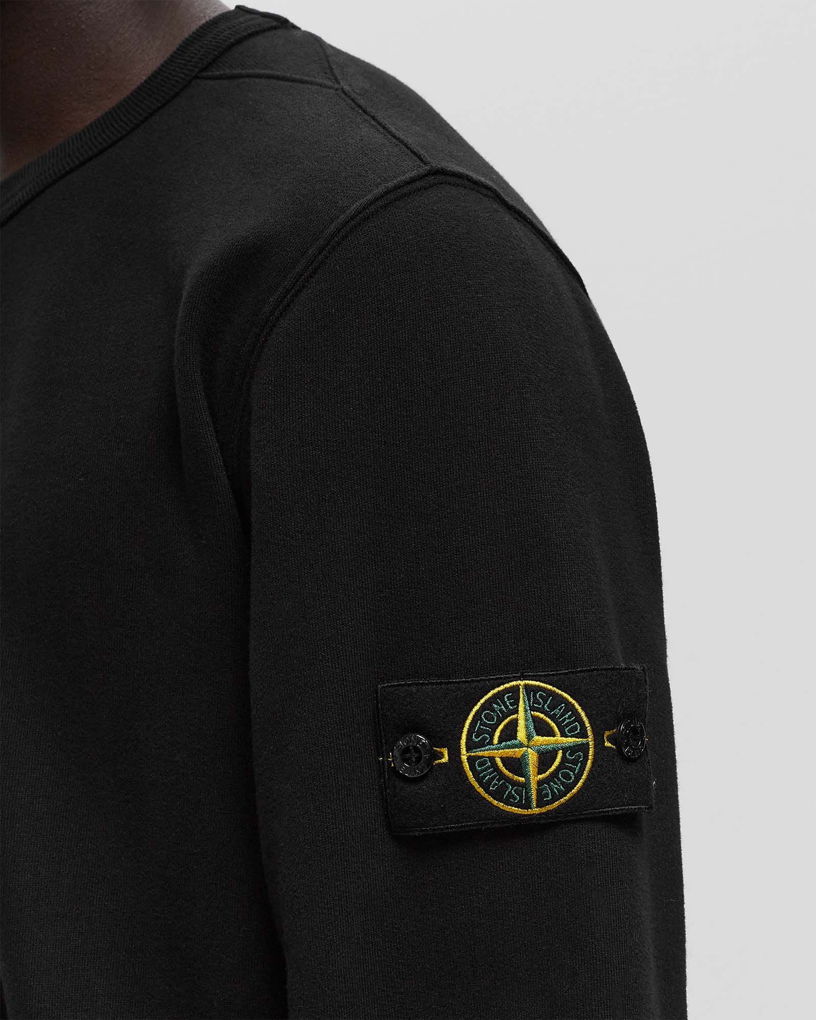 Stone Island Compass-badge Cotton Sweatshirt In Black