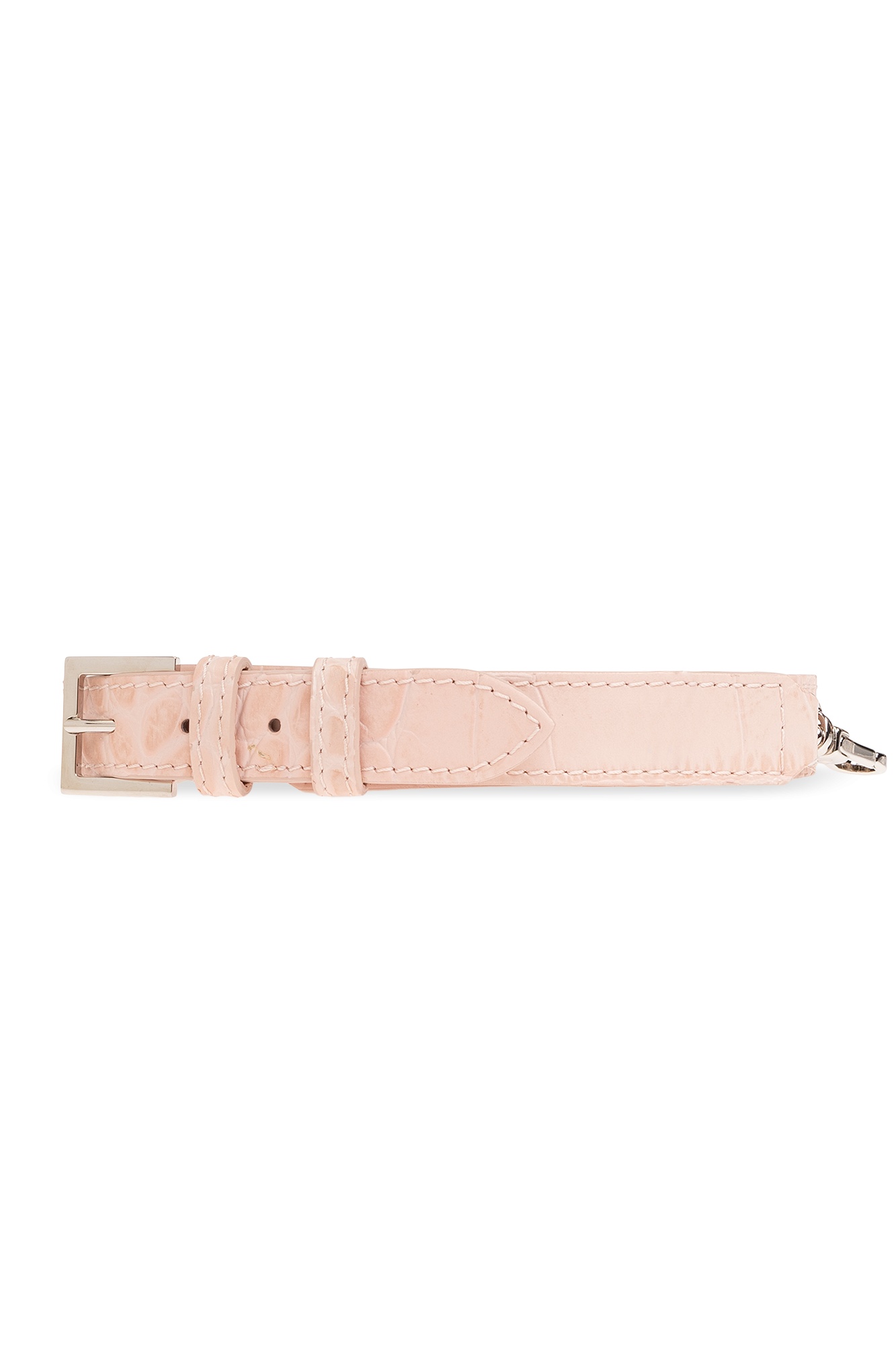 Versace Medium Crocodile-effect Mini Bag In Nude
