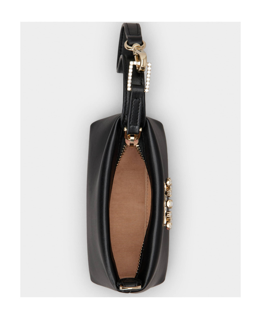 Roger Vivier Rv Nightlily Buckle Embellished Shouder Bag In Black
