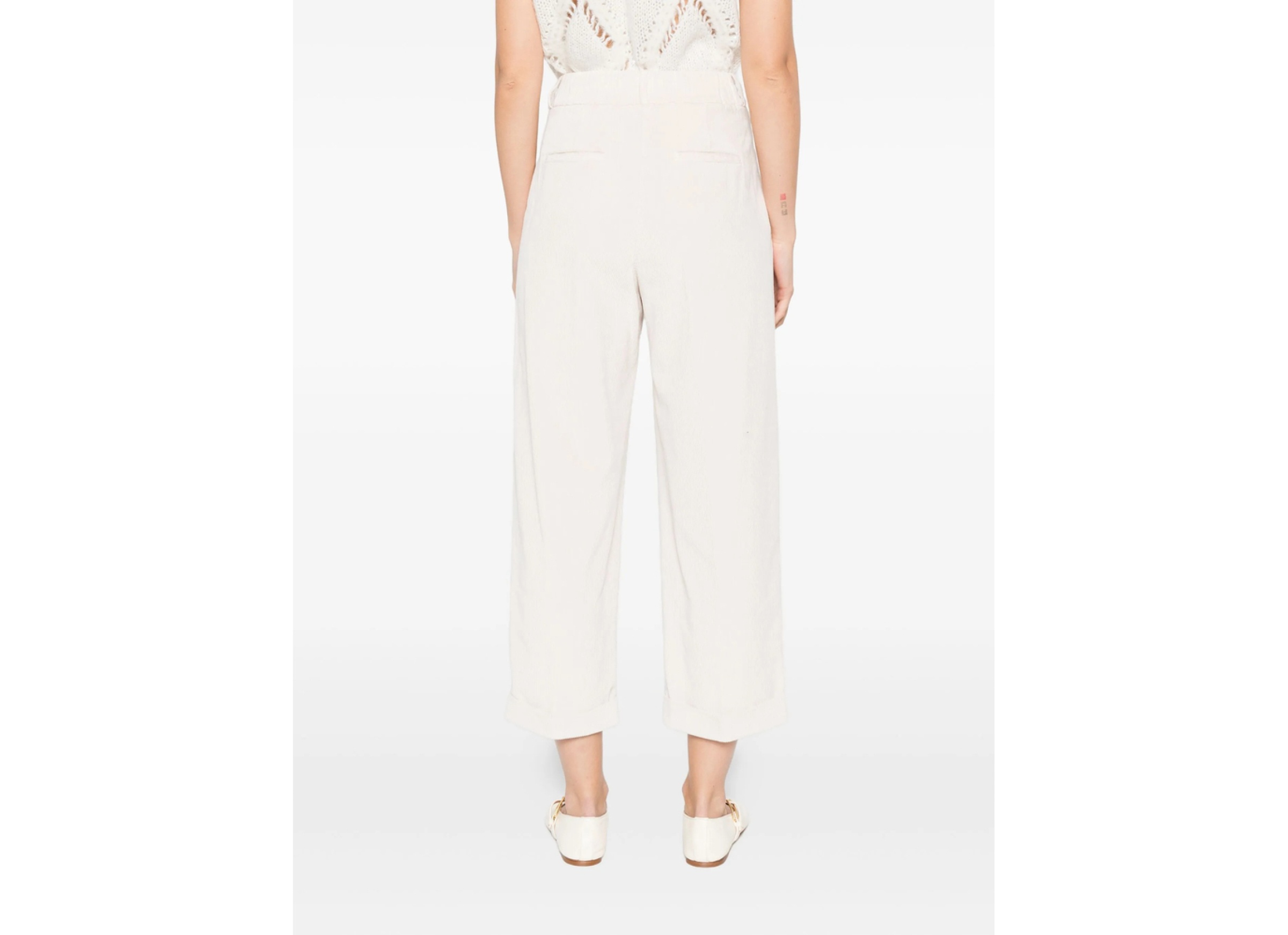 Peserico Corduroy Tapered Trousers In White