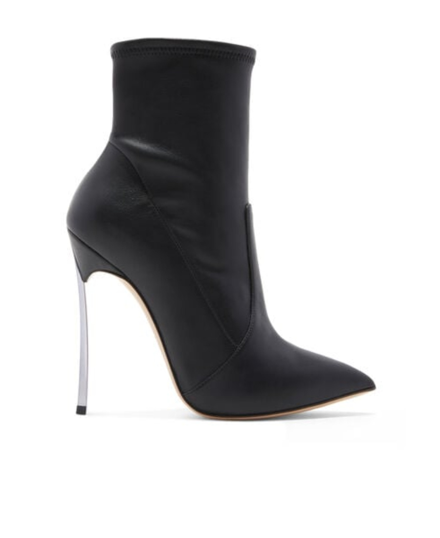 Casadei Blade 130mm Leather Boots In Black