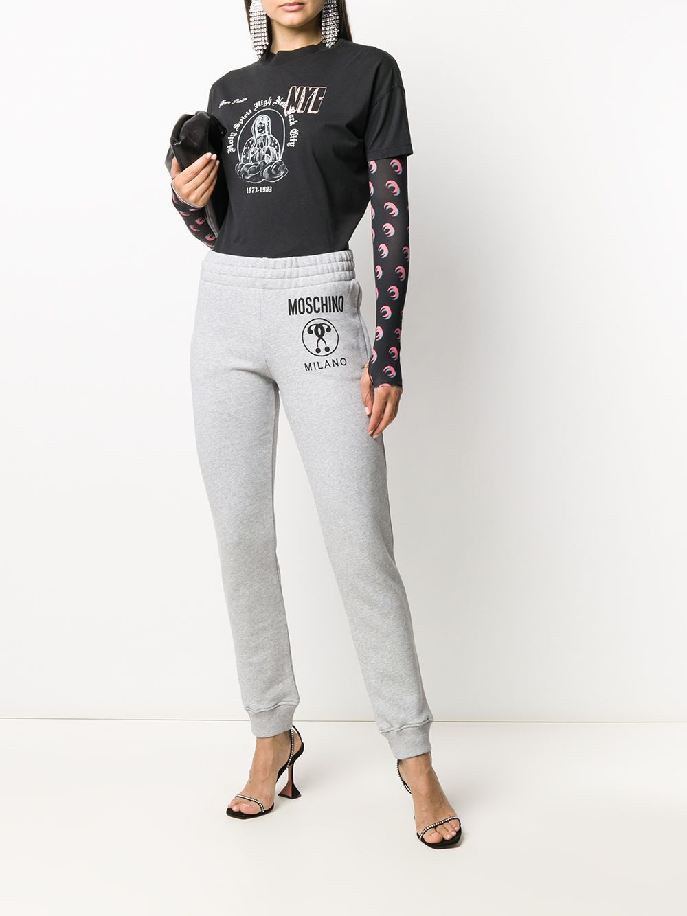 Moschino Logo Printed Sweatpants In White