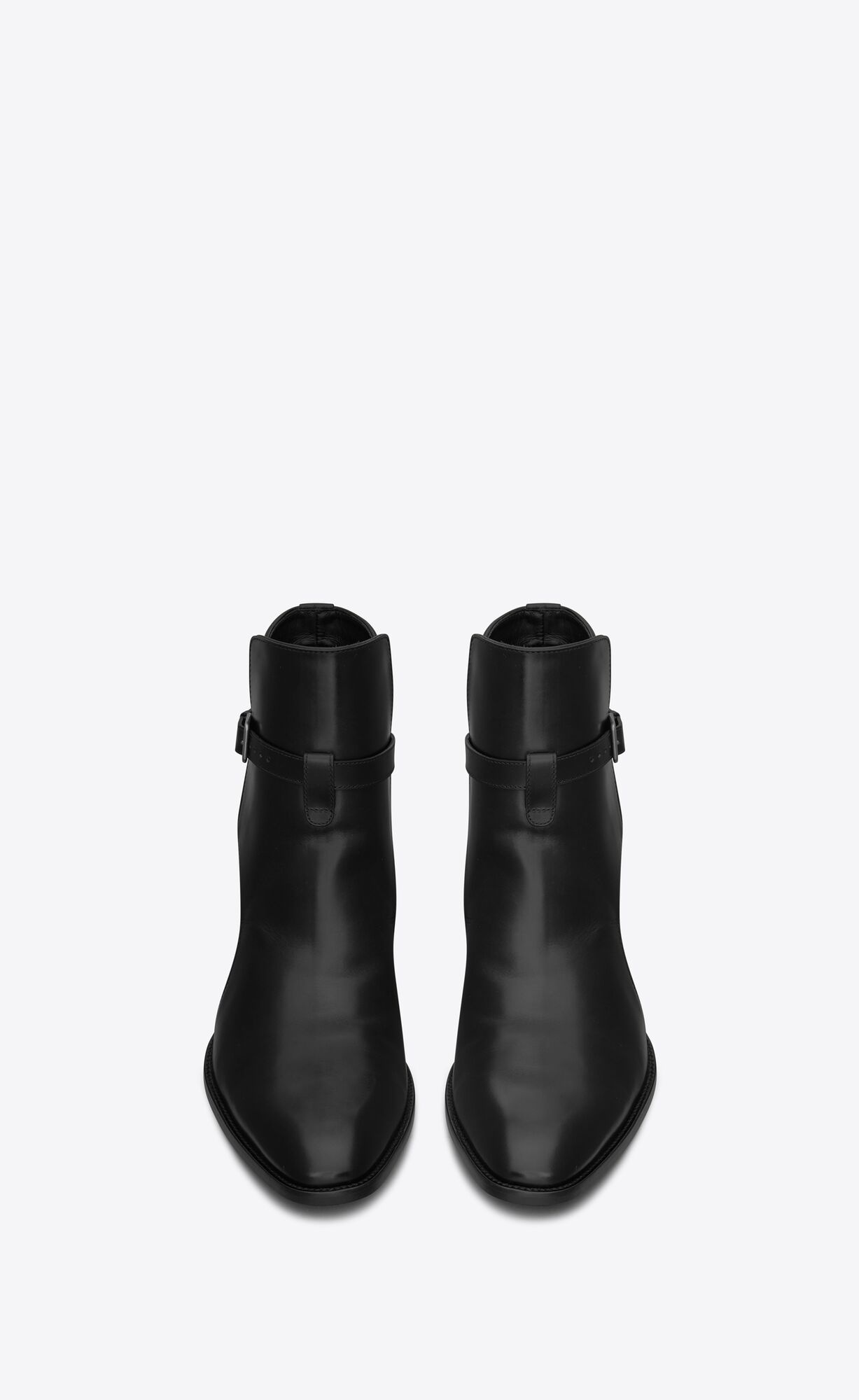 Saint Laurent Buckle-fastened Ankle Boots In Black